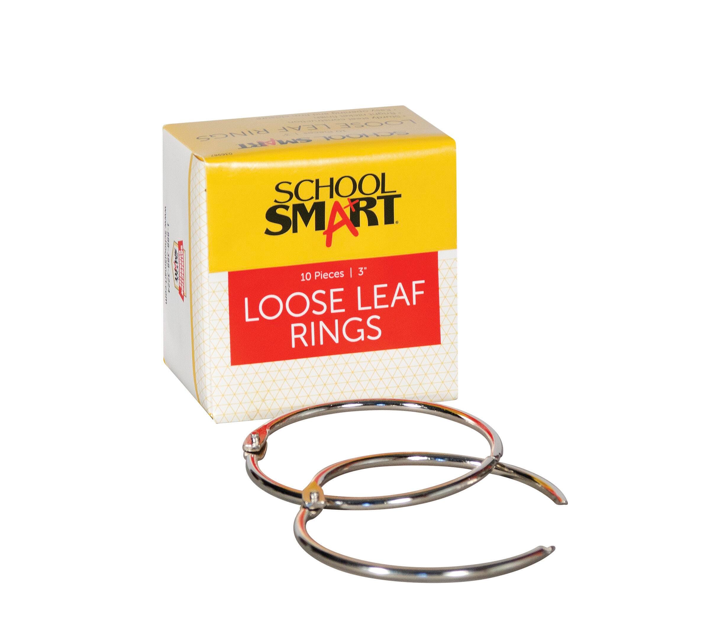 School Smart Nickel Plated Steel Loose Leaf Ring, 3 Inch, Pack of 10 036987
